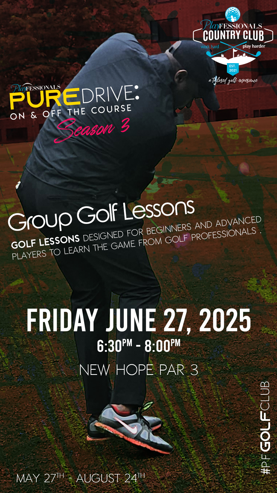 Playfessionals Pure Drive group Golf Lessons